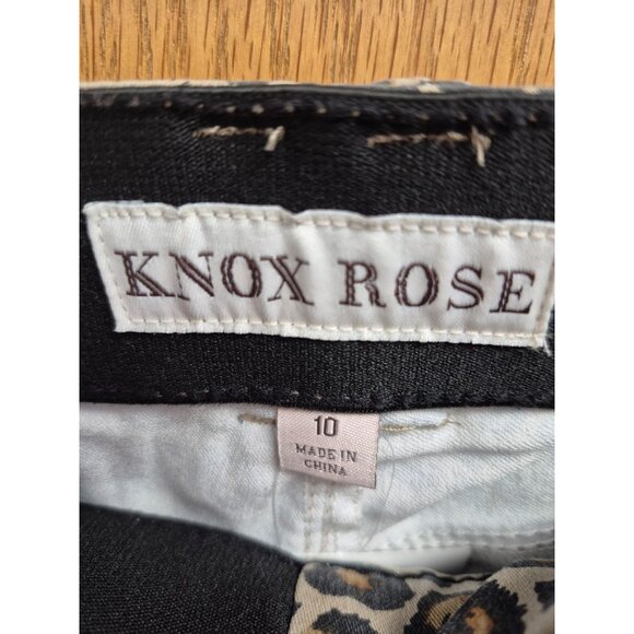 Knox Rose Women's Leopard Print Ankle Skinny Pants Size 10, Comfort Waist - Picture 9 of 11
